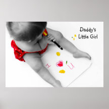 Pai da menina do pai eu te amo com coração vermelh posters