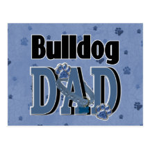 PAI do buldogue Cartao Postal