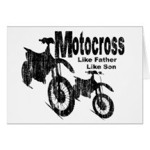 Pai/filho do motocross cartão