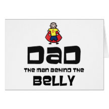 Pai, homem atrás da barriga cartão