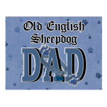 PAI inglês idoso do Sheepdog Cartoes Postais