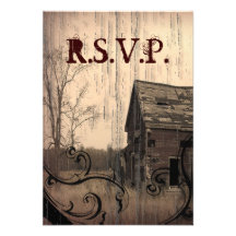 país customizável RSVP da casa da quinta ocidental Convites Personalizados