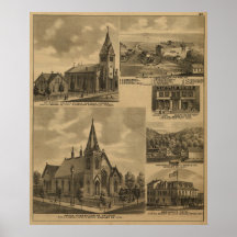 Paisagem antiga dos marcos 1883 de Appleton Minn Pôsteres