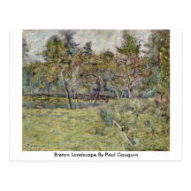 Paisagem bretão por Paul Gauguin Cartão Postal