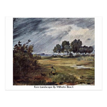 Paisagem da chuva por Wilhelm Busch Cartão Postal