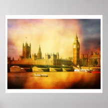 Palácio e ponte de Westminster Posteres
