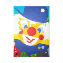 Palhaço divertido impressão de canvas envolvida