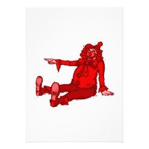 Palhaço vermelho convite