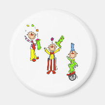 Palhaços de circo imãs de refrigerador