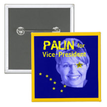 Palin para o botão quadrado de Veep Botons