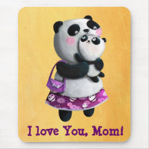 Panda das mamães com sua criança mouse pad