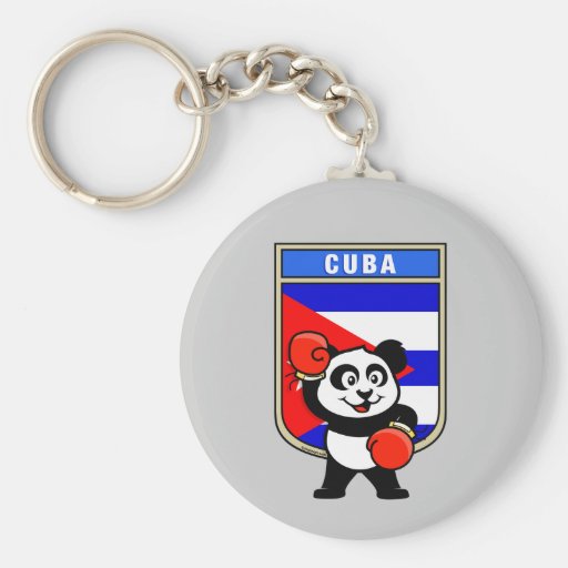 Panda de Cuba do encaixotamento Chaveiro