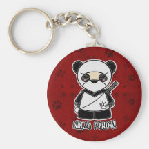 Panda de Ninja! No chaveiro vermelho