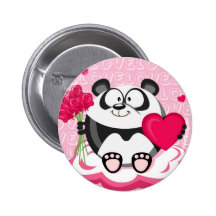 Panda do amor da série do círculo botons
