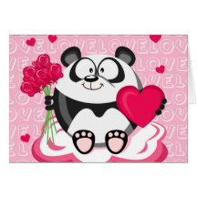 Panda do amor da série do círculo cartoes