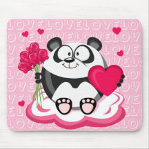 Panda do amor da série do círculo mouse pads