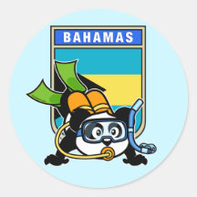 Panda do mergulhador de Bahamas Adesivo Redondo
