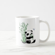 Panda que come o bambu canecas