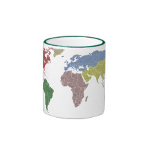 pano do mundo da terra caneca