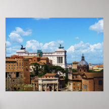 Panorama do fórum em Roma Posters
