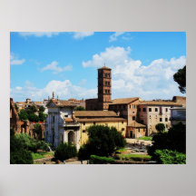 Panorama do fórum romano do monte de Capitoline Pôsteres