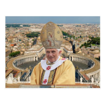 Papa Benedict XVI com a Cidade do Vaticano Cartão Postal