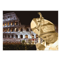 Papa João Paulo II que abençoa Notecards Convites Personalizado