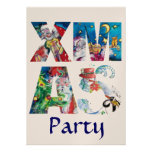 PAPAI NOEL & champanhe MUSICAIS do PARTIDO da NOIT Convites Personalizado