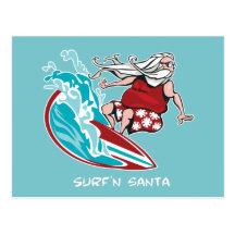 Papai noel de Surf'n Cartões Postais
