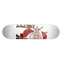 Papai noel e Rudolph dos desenhos animados Skates
