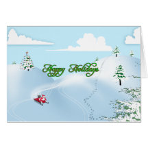 Papai noel em seu trenó! cartao