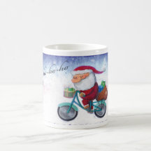 Papai Noel na bicicleta Caneca