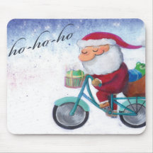 Papai Noel na bicicleta Mouse Pad