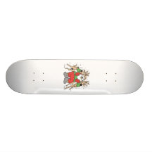 Papai noel que espreme a rena dois skate boards