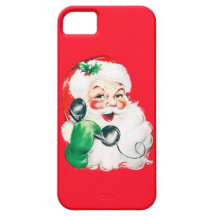 Papai Noel retro no telefone Capas iPhone 5