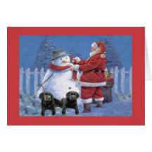 Papai noel Snowman5 do cartão de Natal de labrador