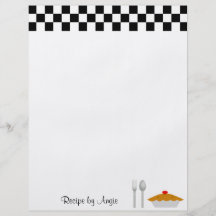 Papel da receita da torta do tabuleiro de damas panfletos