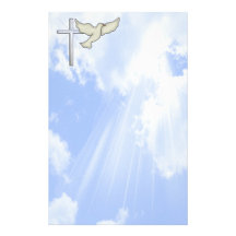 Papel de carta da pomba do cristão papelaria