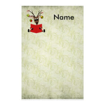 Papel de carta da rena do Natal Papelaria