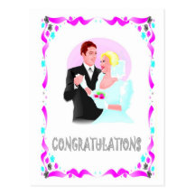 Parabéns - casal do casamento cartoes postais