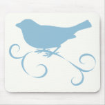 Pardal azul com fita mousepad