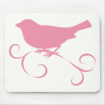 Pardal cor-de-rosa com fita mousepad