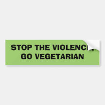 PARE A VIOLÊNCIA, VÁ VEGETARIANO ADESIVOS