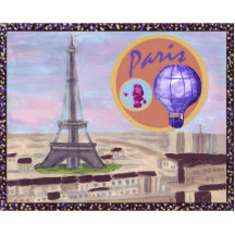 Paris France com torre Eiffel, caniche, & ar quent Escultura De Fotos