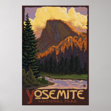 Parque nacional de Yosemite - meio poster de viage