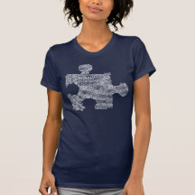 Parte azul do quebra-cabeça do autismo camisetas