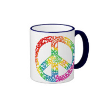 Partes do arco-íris de paz caneca
