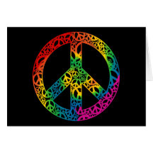 Partes do arco-íris de paz cartão