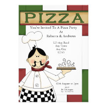 Partido da pizza convite personalizado