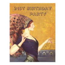 Partido de aniversário de 21 anos do Flapper do pa Convite Personalizados